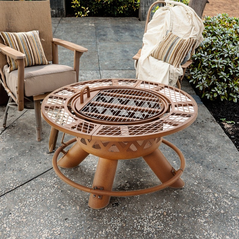 Set Pemanggang Barbekyu & Pera - Outdoor Furniture Set With Fire Pit ulasan dan harga