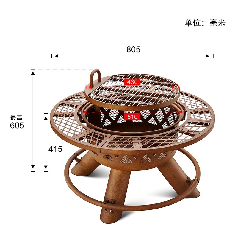 Set Pemanggang Barbekyu & Pera - Outdoor Furniture Set With Fire Pit ulasan dan harga