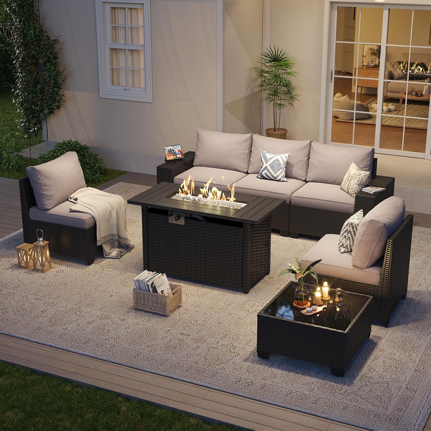 Set Furnitur Teras Luar Ruanga - Outdoor Furniture Set With Fire Pit ulasan dan harga