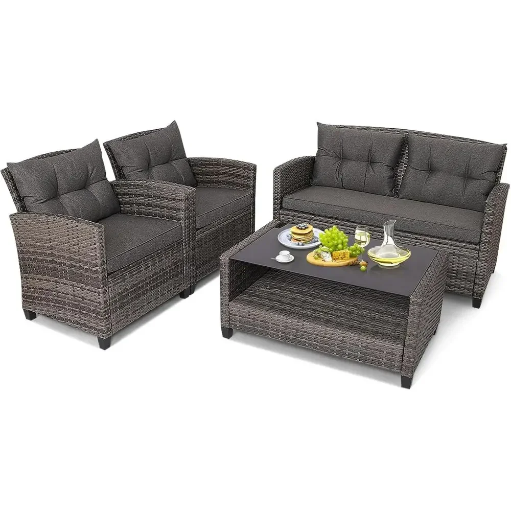 Set Furnitur Teras Luar Ruanga - Outdoor Furniture Grey ulasan dan harga