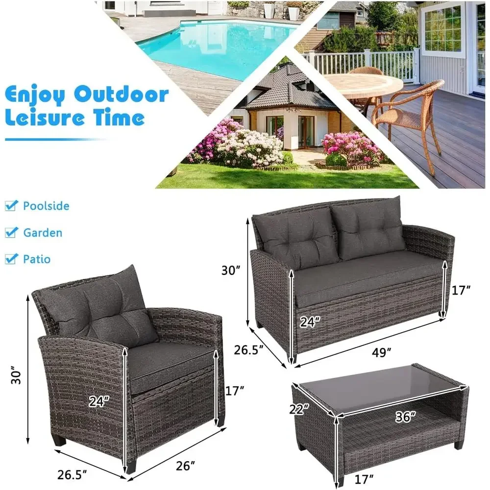 Set Furnitur Teras Luar Ruanga - Outdoor Furniture Grey ulasan dan harga