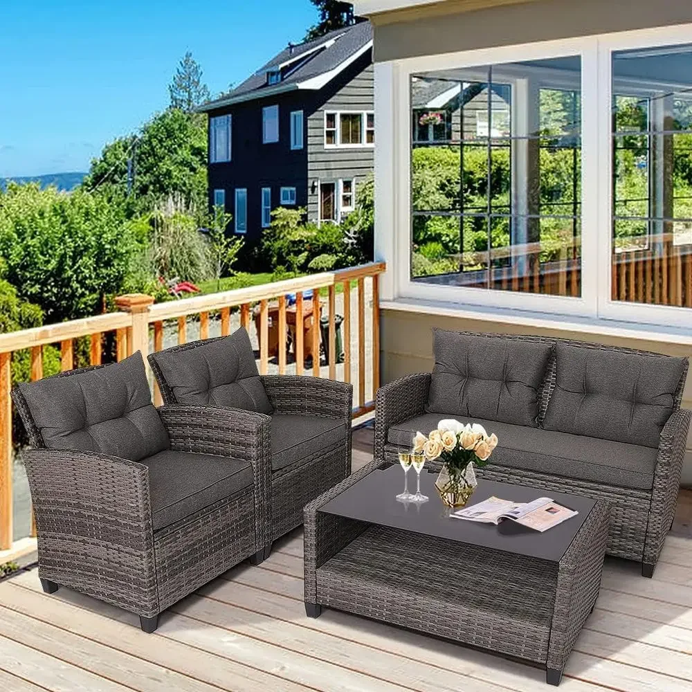 Set Furnitur Teras Luar Ruanga - Outdoor Furniture Grey ulasan dan harga