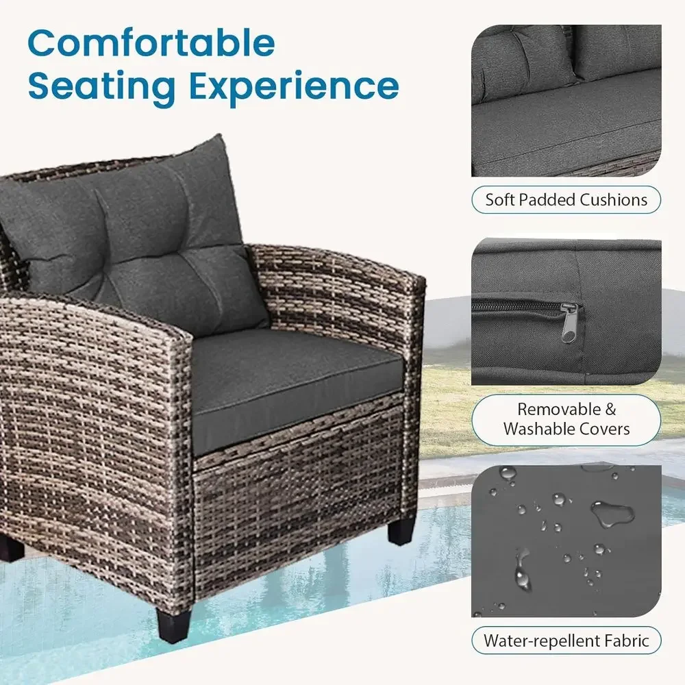 Set Furnitur Teras Luar Ruanga - Outdoor Furniture Grey ulasan dan harga