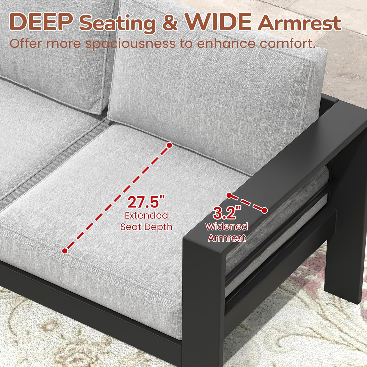 Kursi Berlengan Logam untuk Te - Outdoor Furniture Grey ulasan dan harga