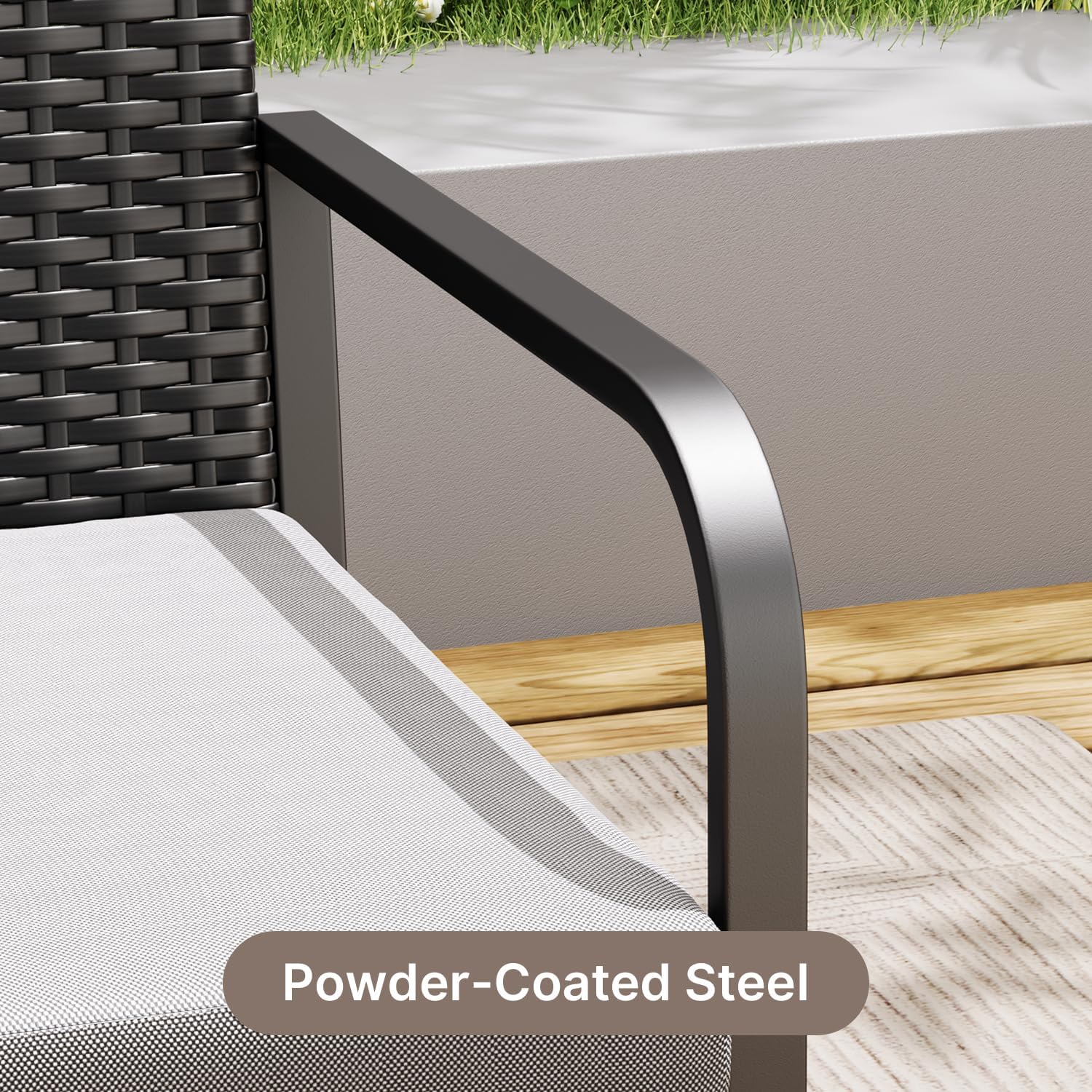 Set Furnitur Teras Rotan Luar  - Outdoor Furniture Grey ulasan dan harga