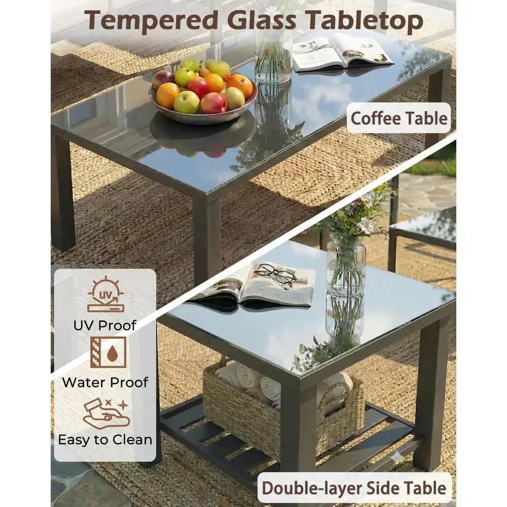 Set Furnitur Teras Luar Ruanga - Outdoor Furniture Grey ulasan dan harga