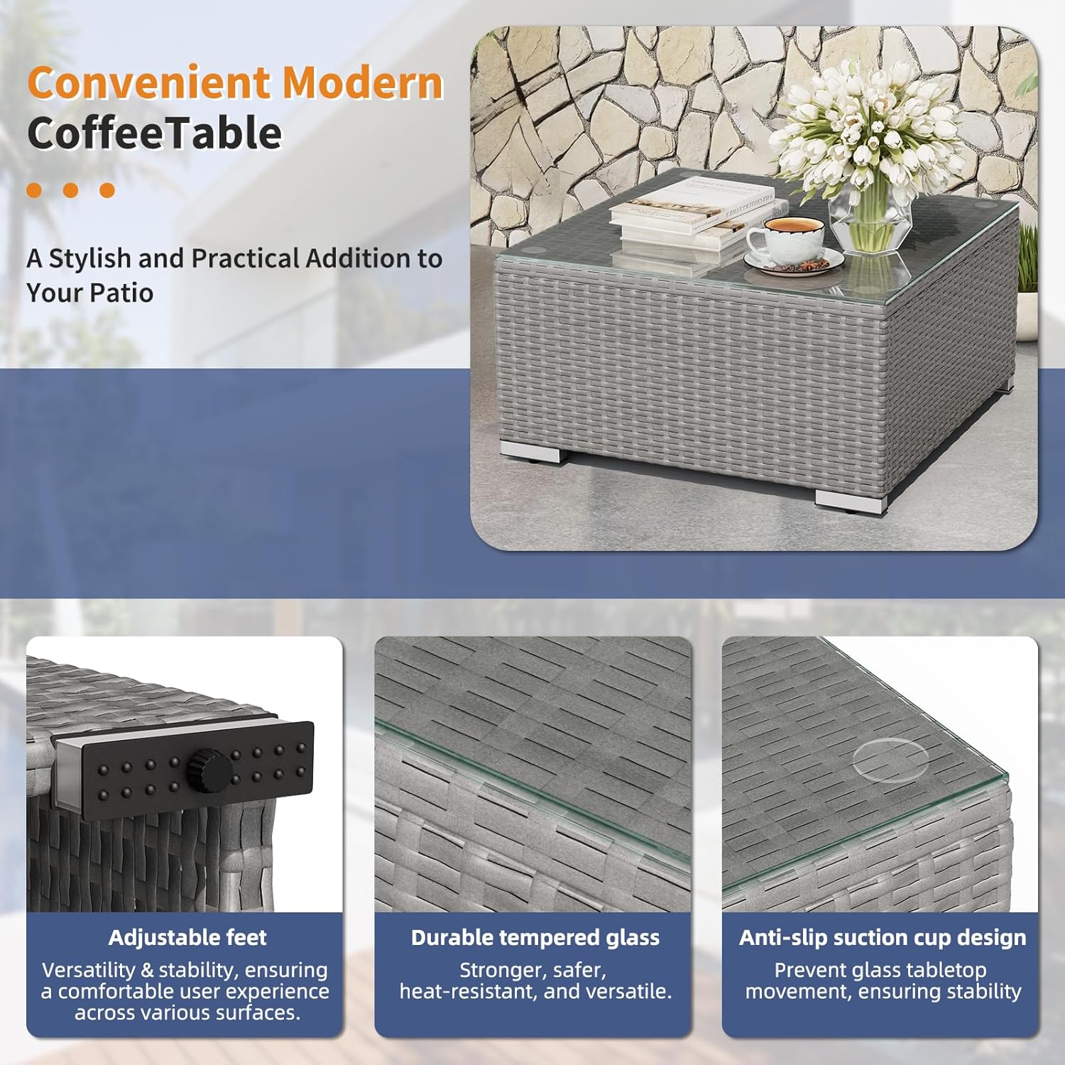 Set Furnitur Teras Luar Ruanga - Outdoor Furniture Grey ulasan dan harga