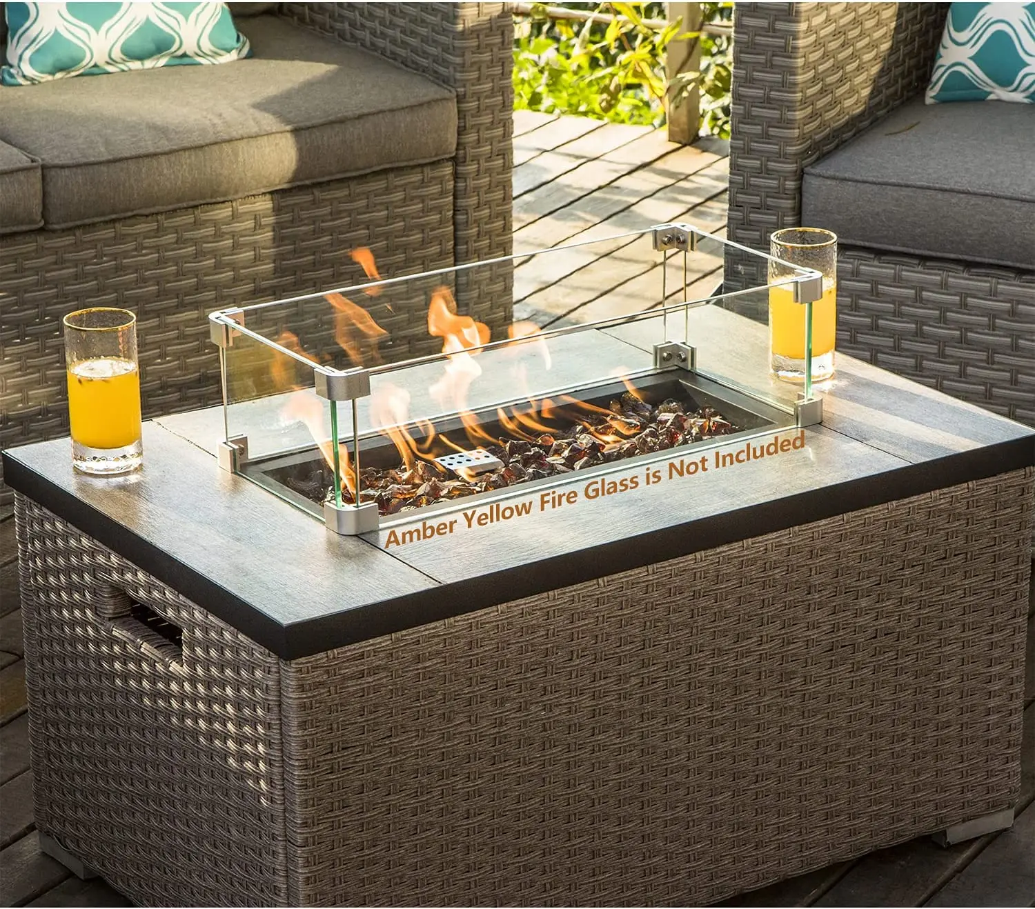-Furnitur Luar Ruangan 5 Bagia - Outdoor Furniture Set With Fire Pit ulasan dan harga