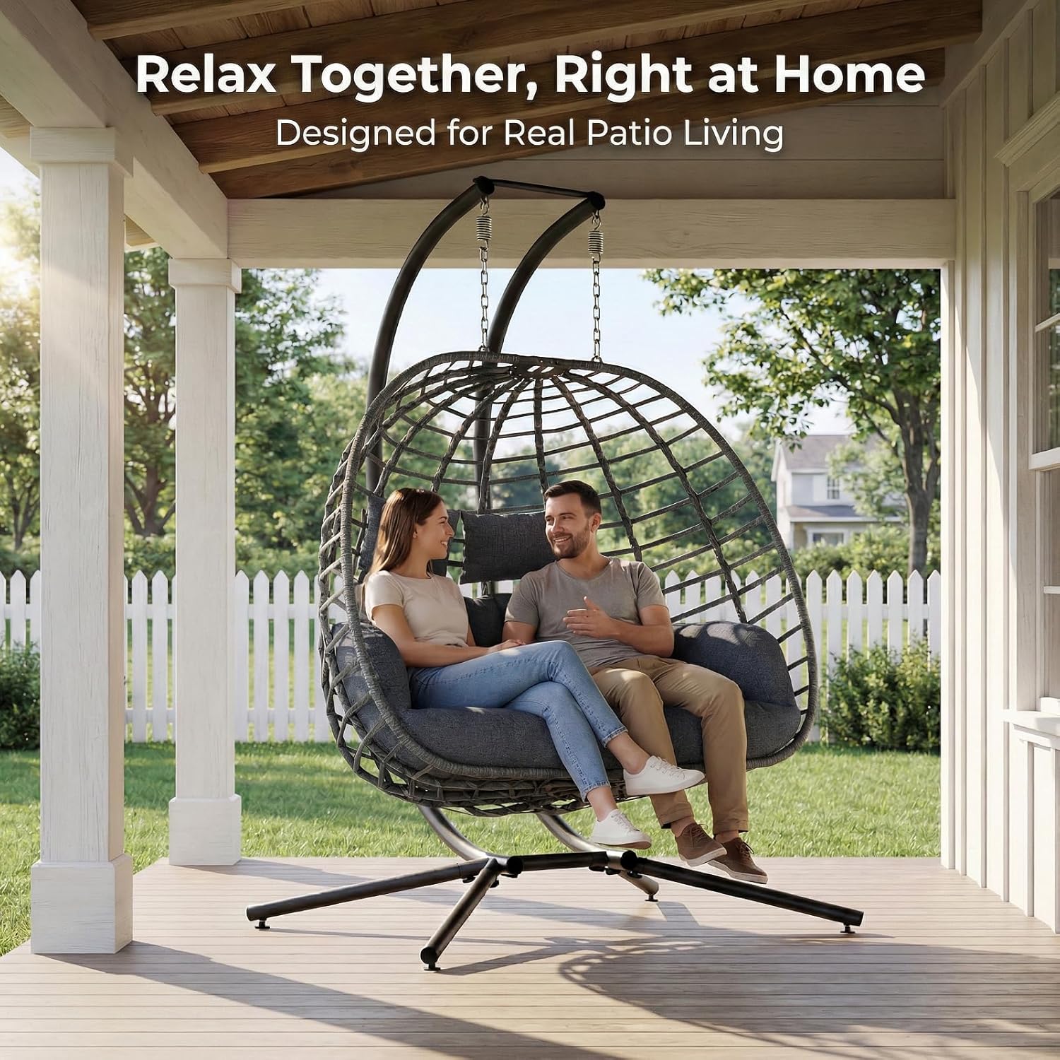 Kursi Ayun Telur 2 Orang denga - Outdoor Furniture Grey ulasan dan harga