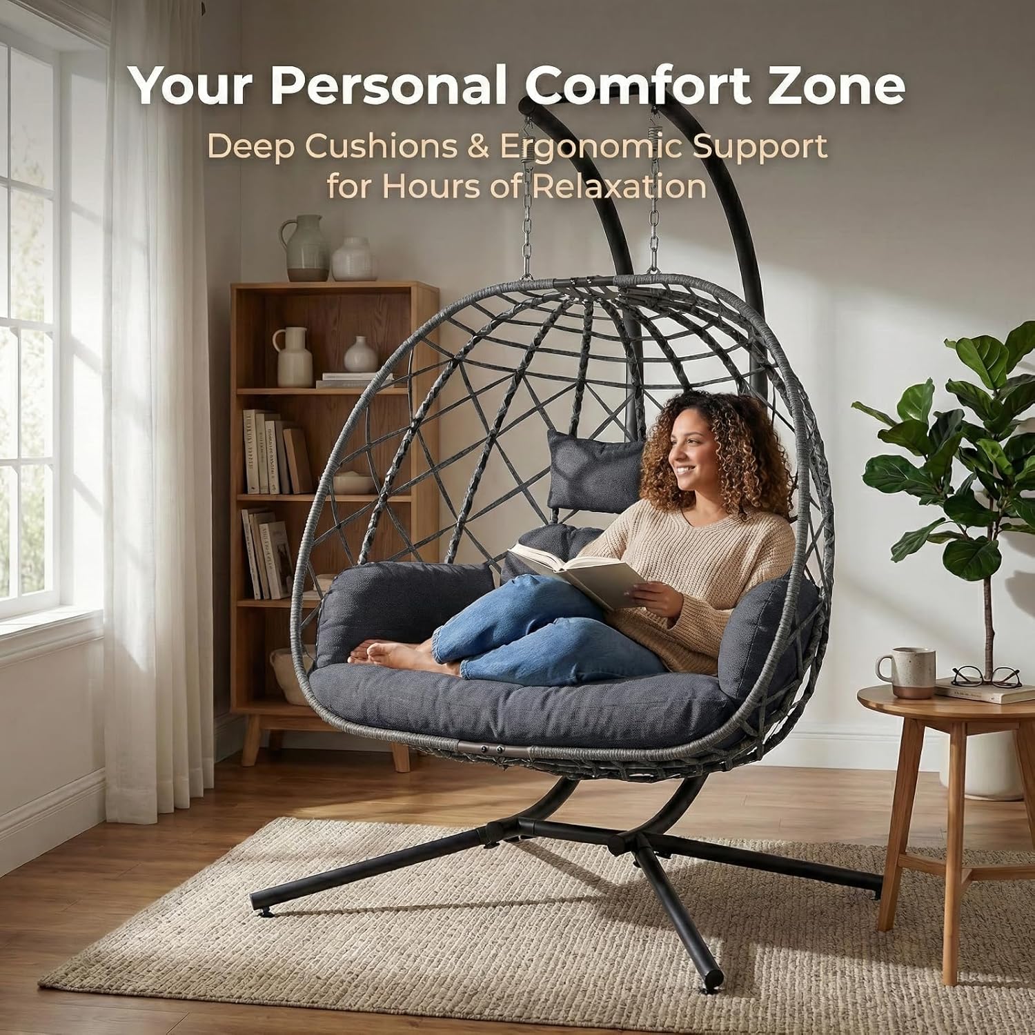 Kursi Ayun Telur 2 Orang denga - Outdoor Furniture Grey ulasan dan harga