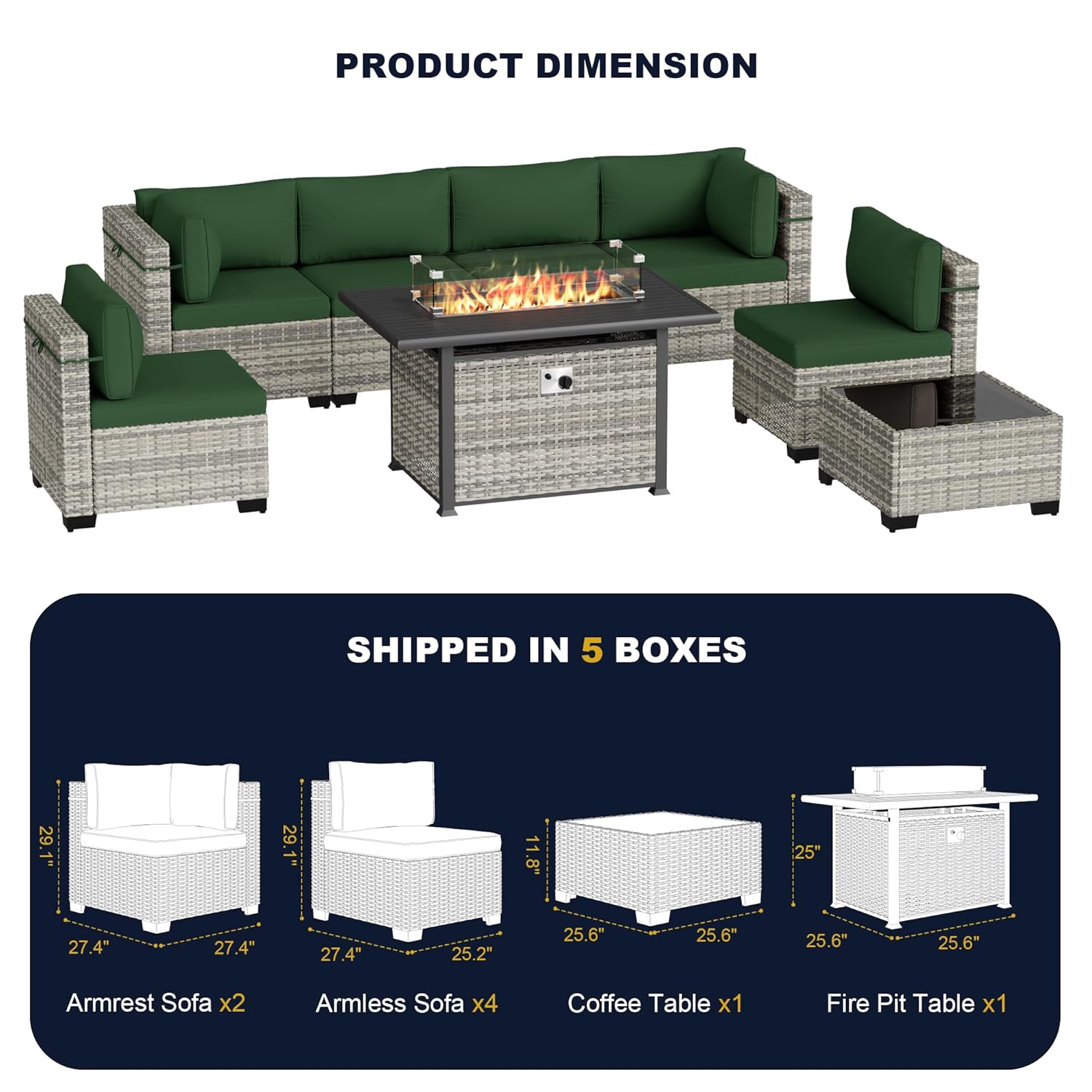 Set Furnitur Teras Luar Ruanga - Outdoor Furniture Set With Fire Pit ulasan dan harga