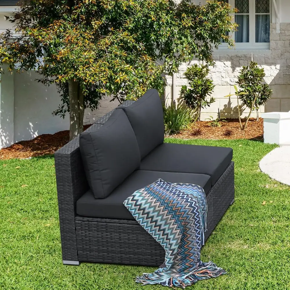 Set Furnitur Teras Rotan 2-Pot - Outdoor Furniture Grey ulasan dan harga