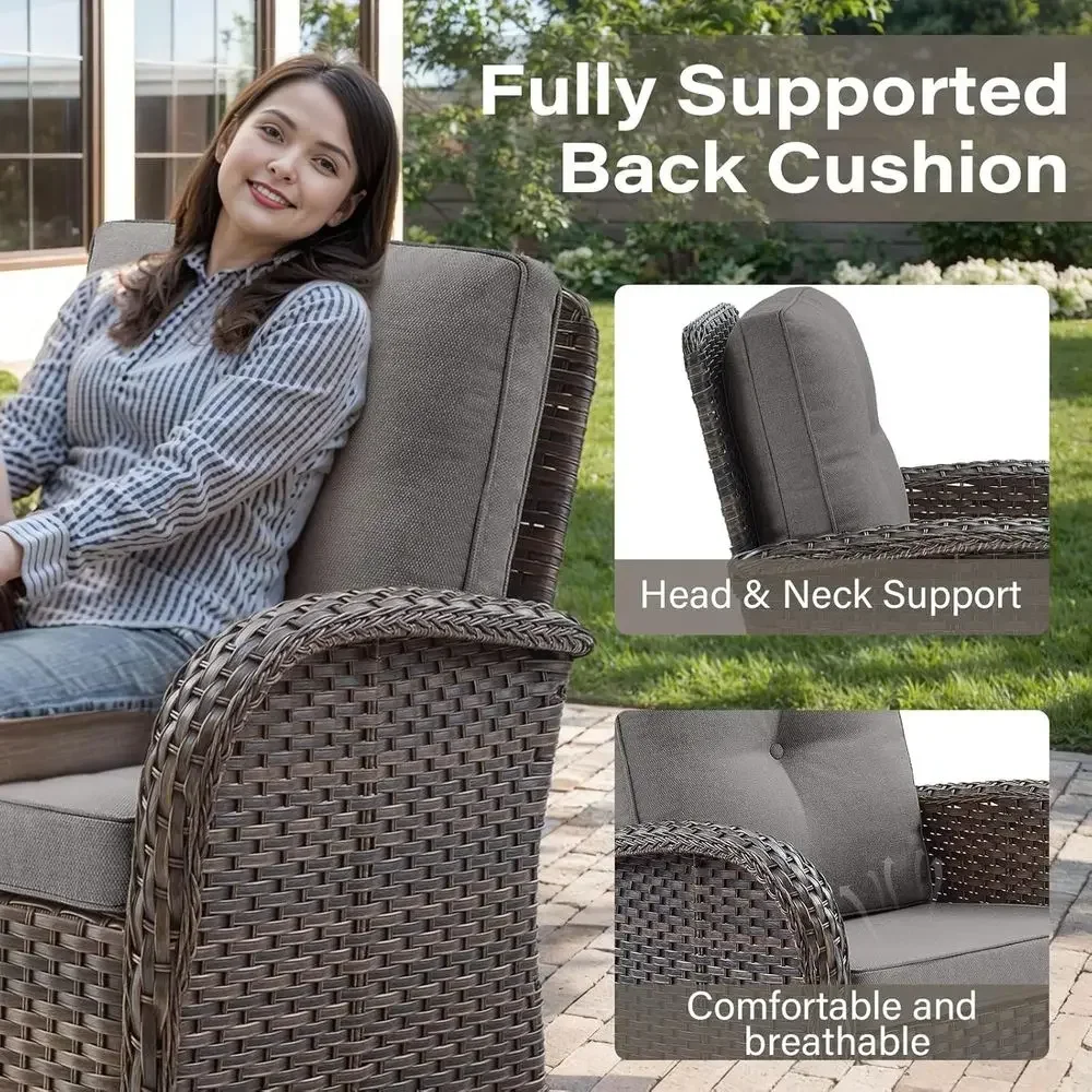 Set Kursi Goyang Putar Luar Ru - Outdoor Furniture Grey ulasan dan harga
